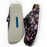 Birkenstock Boston Kay “Blooming Roses Black” - detail