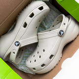 Crocs Classic Platform Clog “Bone” - on foot