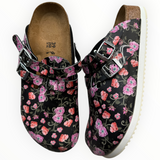 Birkenstock Boston Kay “Blooming Roses Black” - side