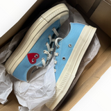 Converse Chuck 70 x Comme des Garçons PLAY “Bright Blue” - on foot