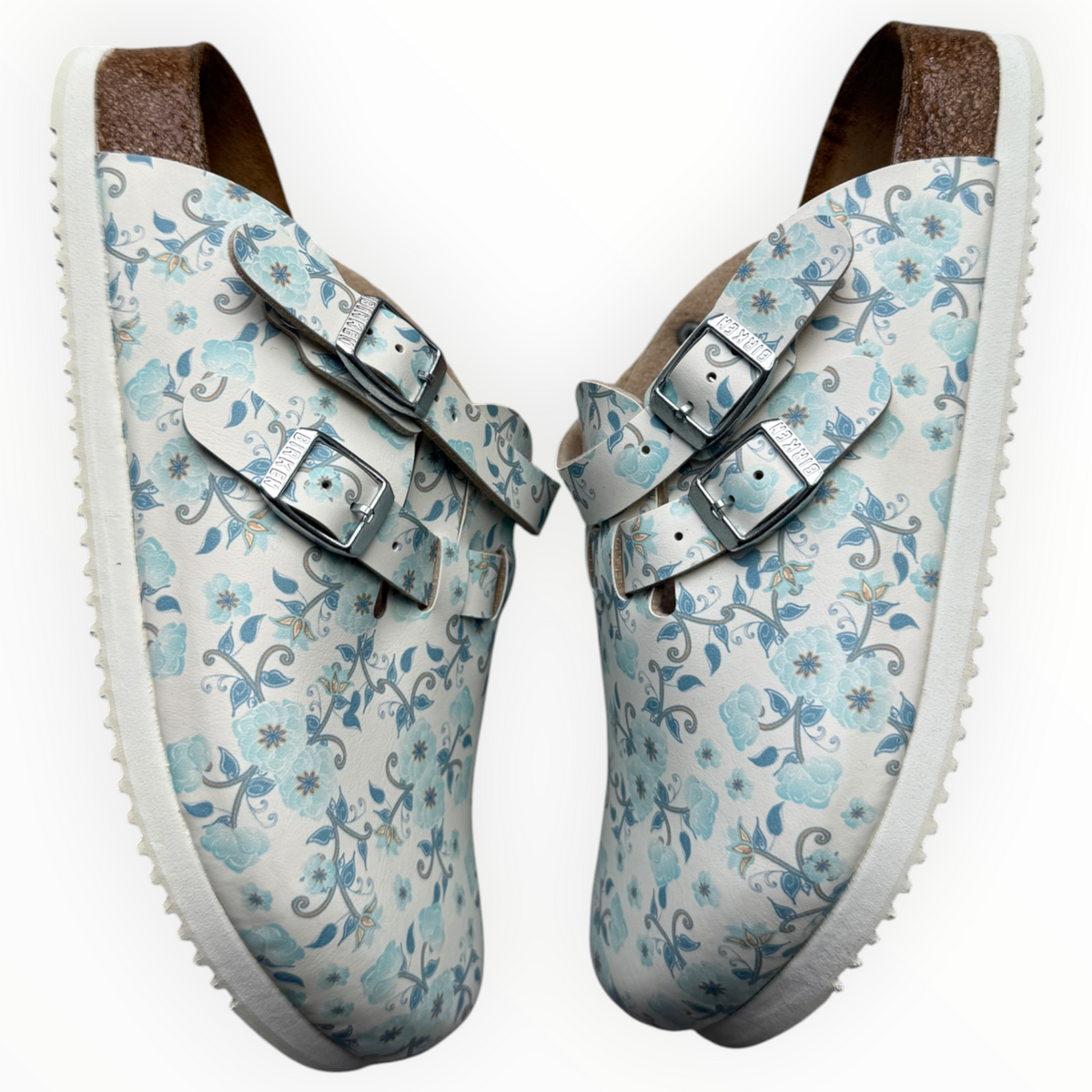 Birkenstock Boston Kay “Blooming Roses Blue”