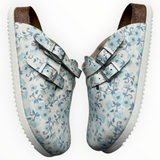 Birkenstock Boston Kay “Blooming Roses Blue” - front
