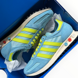 Adidas LA Trainer OG “Preloved Blue Solar Yellow” - on foot