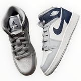 Jordan 1 Mid “Wolf Grey Midnight Navy”
